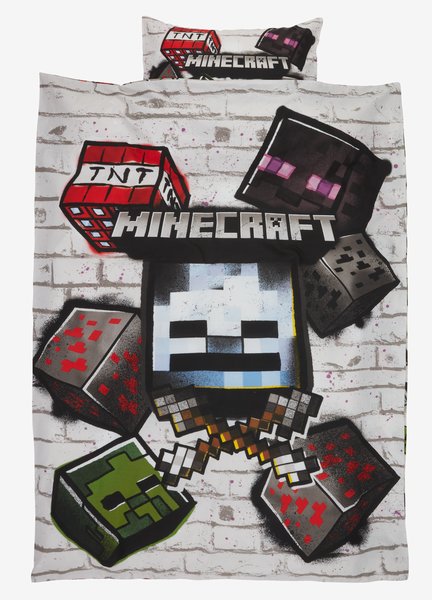 Pussilakanasetti MINECRAFT 150x210 harmaa