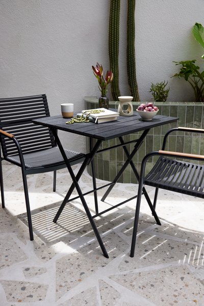 Mesa de balcón SANDVIKA 65x65 negro