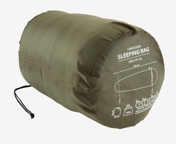 Sleeping bag LANGESAND W75xL220 khaki