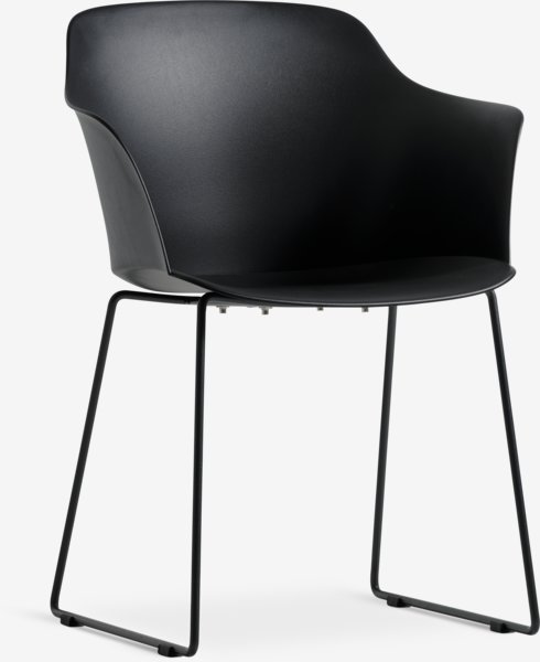 FAGERNES Ø110 grijs + 4 SANDVED stoelen zwart