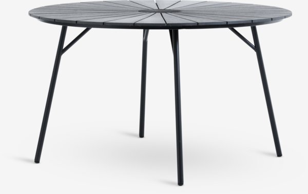 Mesa de jardín RANGSTRUP Ø130 negro/negro