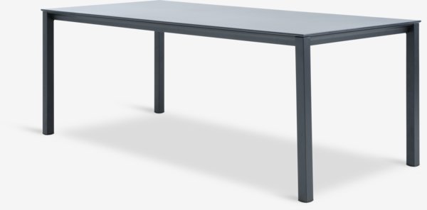 Table LANGET L207 noir + 4 chaises LABING empilable noir