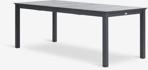 MOSS L214/315 tafel grijs + 4 SKIVE stoelen zwart