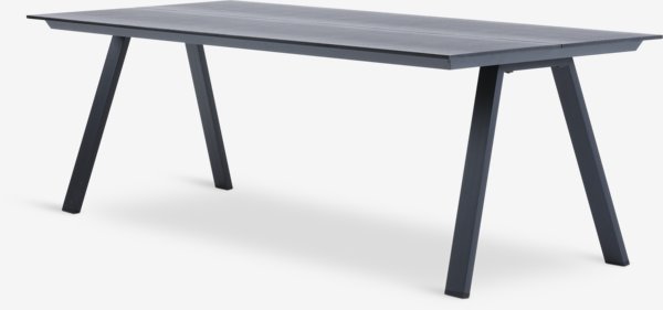 FAUSING L220 table + 4 ILDERHUSE chaises noir