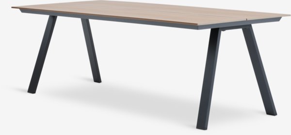 FAUSING L220 Tisch natur + 4 ILDERHUSE Stühle schwarz