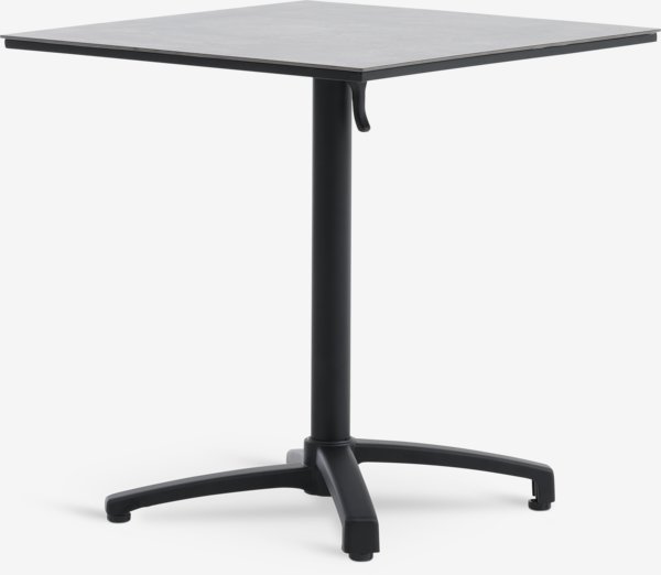 TIPMOSE L70 table gris + 2 MELLBY chaises noir