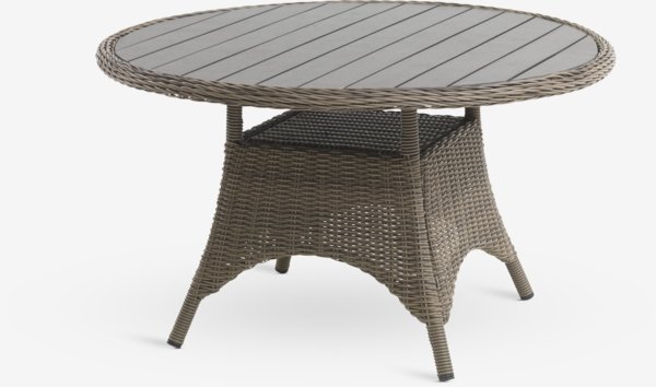 GAMMELBY Ø130 table + 4 GAMMELBY chaises gris