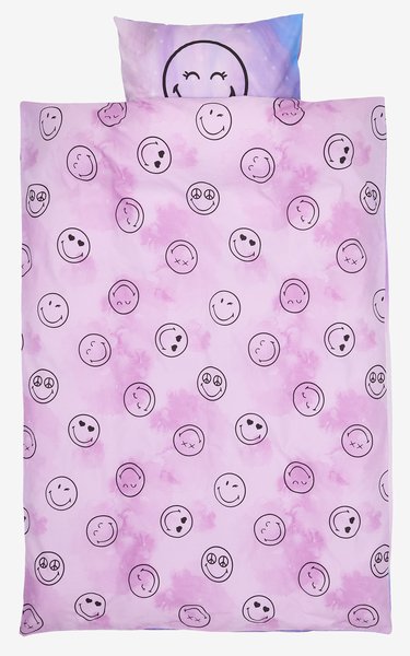 Pussilakanasetti SMILEY SGL 150x210 violetti