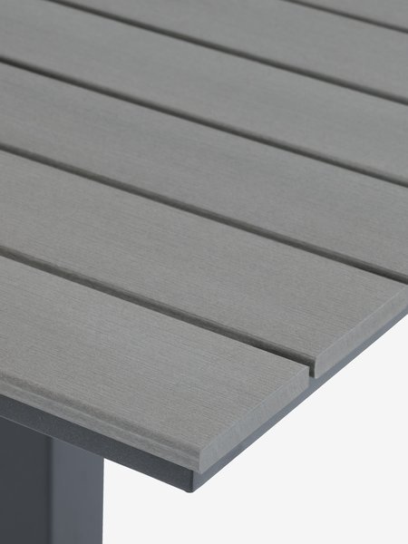 Mesa HOBRO L70 gris + 2 sillas JEKSEN negro