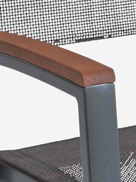 Mesa FEDDET L150 madera dura + 4 sillas MADERNE gris