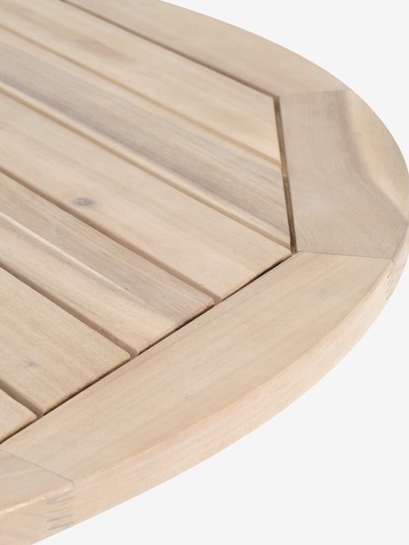 HESTRA Ø126 τραπέζι σκλ. ξύλο + 4 VANTORE καρέκλες άμμου