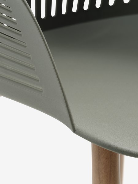 TAGEHOLM D118/168 stół natural. + 4 VANTORE krzesło oliwkowy