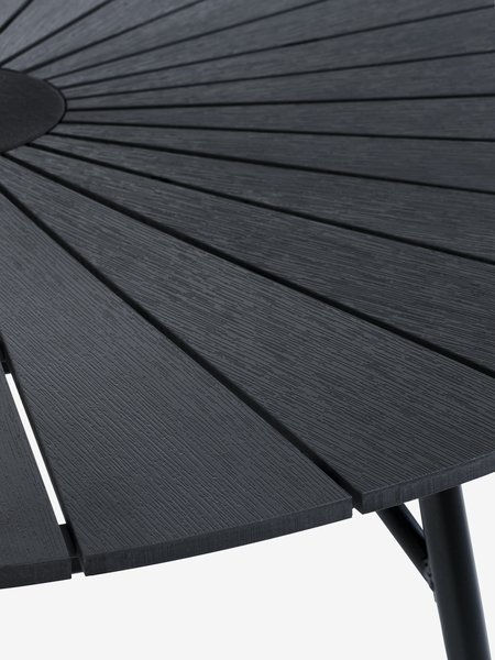 Mesa de jardín RANGSTRUP Ø130 negro/negro