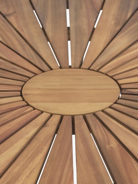 Mesa de jardín BASTRUP Ø120 madera dura/negro