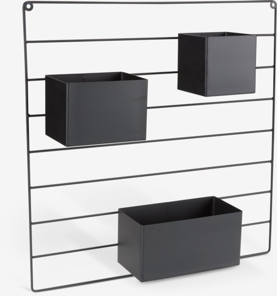LaLaGreen Balkon-Pflanzkästen – 4 Stück, Schwarz, Metall, 43,2 Cm, Mit Drainage & Verstellbaren Haken