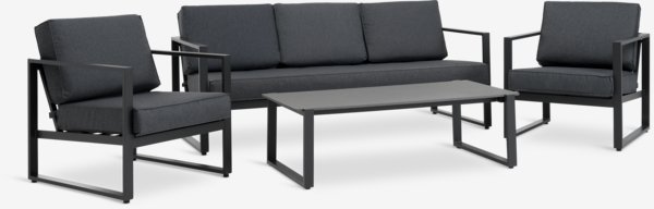 Комплект мебели VONGE 5 места черен
