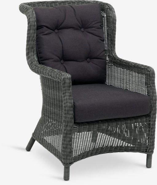 Fauteuil lounge FALKENBERG gris