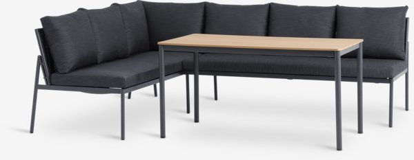 Lounge-Set HAFJELL 6 Personen schwarz