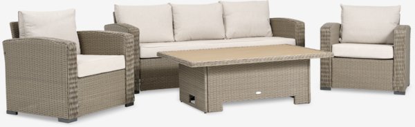 Loungeset STAVERN 5-persoons naturel