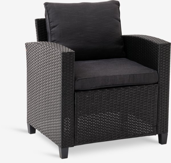 Fauteuil lounge AGERMOSE noir