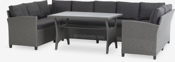 Lounge set ULLEHUSE 9-seater storage grey