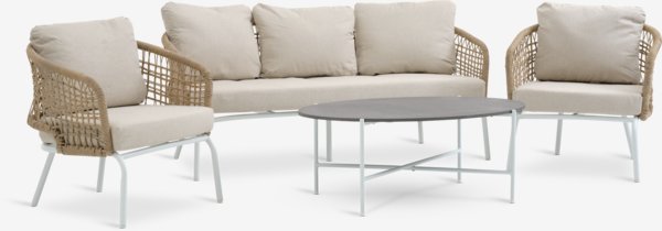 Комплект мебели DYVIG 5 места бързосъхнещ бял