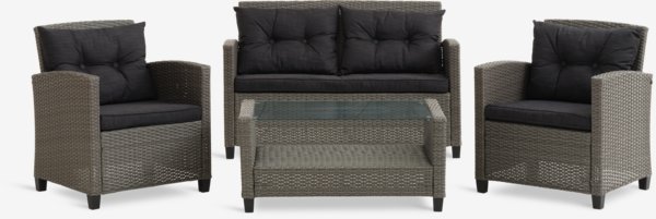 Lounge set MORA 4-seater grey