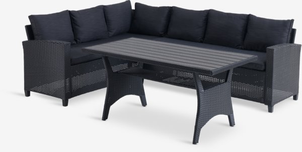 Lounge-Set ULLEHUSE 6 Personen schwarz