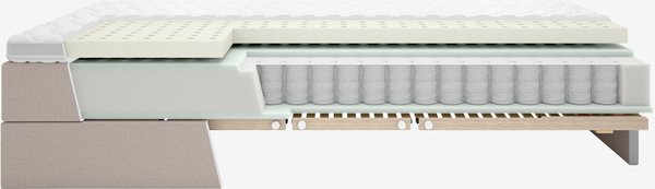 Elevationsseng 90x200cm TONDRA GE45 sand-91 DREAMZONE