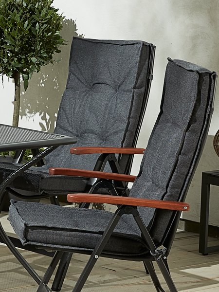 Garden cushion recliner chair REBSENGE dark grey