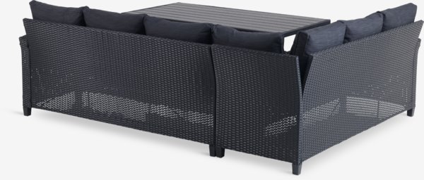 Set lounge ULLEHUSE 6 posti nero