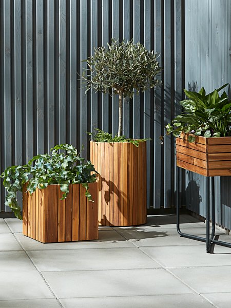 Planter box MYRHAUK W22xL62xH60 hardwood natural