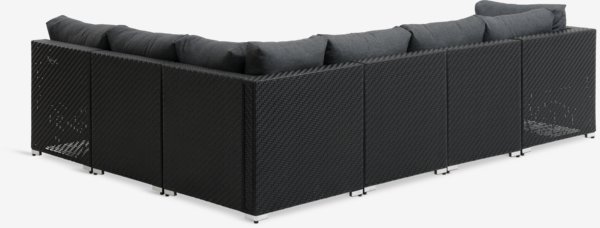 Lounge modularna garnitura EG za 6 osoba crna