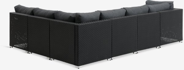 Modulaire loungeset EG 6 pers. zwart