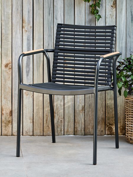 Rakásolható kerti szék NABE fekete