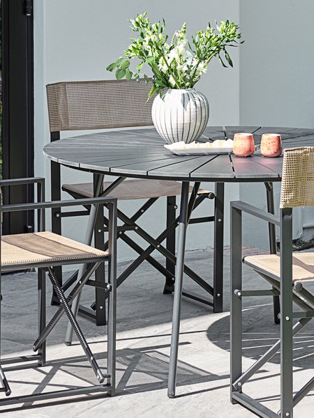 Mesa de jardim RANGSTRUP Ø130 preto/preto