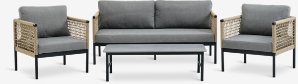 Lounge-Set BAMLE 4.5 Personen schnelltrocknend grau