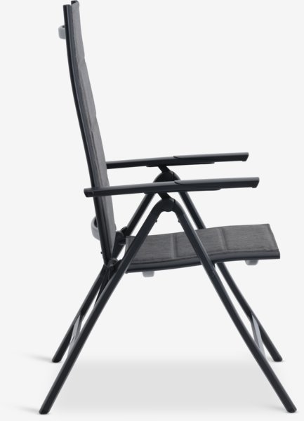 VATTRUP Tavolo L206/321 cm nero + 4 MYSEN Sedie grigio