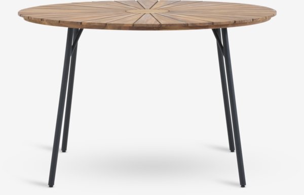 Garden table BASTRUP D120 hardwood/black