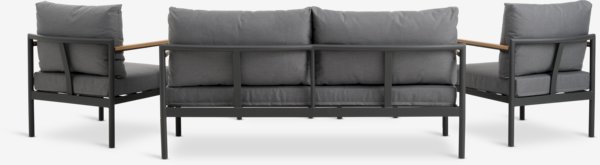 Set lounge ODDESUND 5 posti grigio