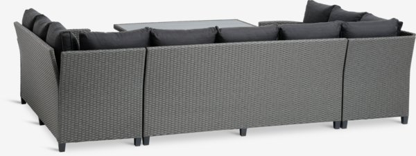 Lounge set ULLEHUSE 9-seater storage grey