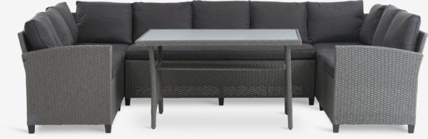 Lounge set ULLEHUSE 9-seater storage grey