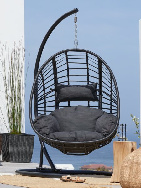 Hanging chair GJERN W118xH184xD106 black JYSK