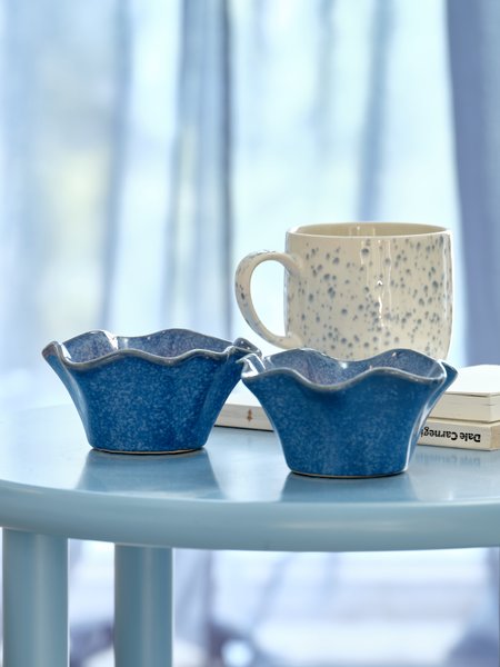 Teelichthalter DARIAN Ø12xH6cm blau