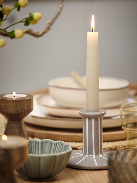 Candlestick MARK D10xH8cm grey