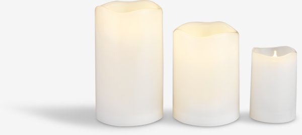 Ψηλό κερί LED SOREN Ø8xΥ13cm λευκό
