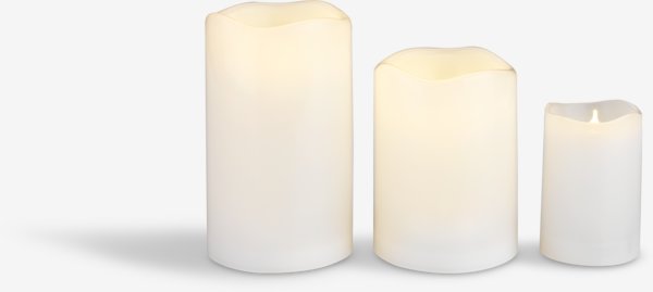 LED-Stumpenkerze SOREN Ø8xH10cm weiss