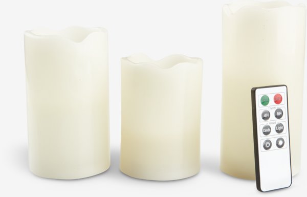 LED pillar candle KRISTJAN pack of 3