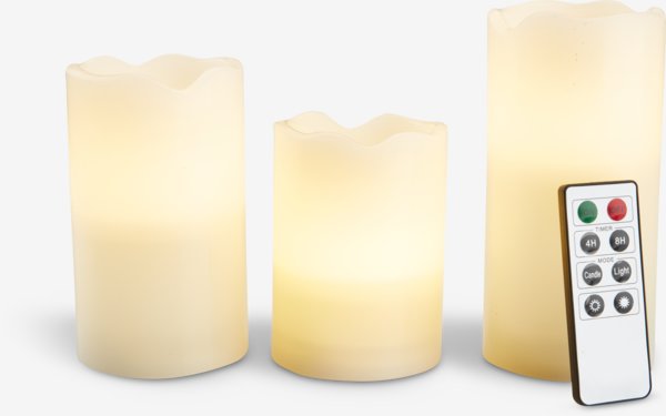 LED pillar candle KRISTJAN pack of 3