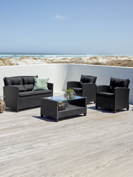 Lounge-Set MORA 4 Personen schwarz